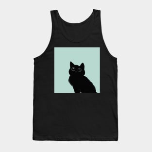 Black Cat Button Tank Top